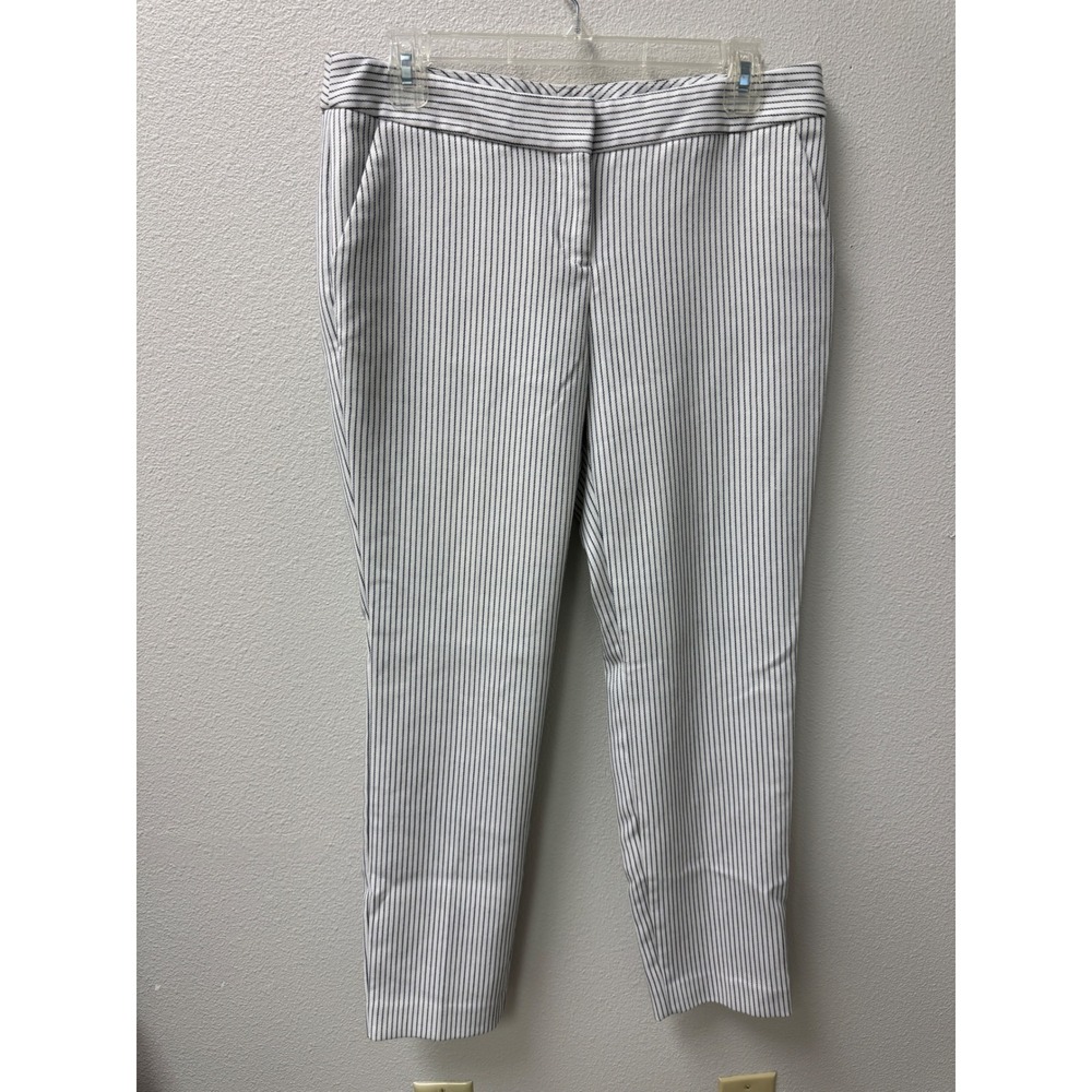 Express Columnist‎ Womens Pants Black White Pinstripe Slim Fit Size 6R